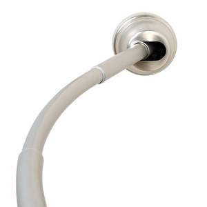 lot 3469 image: 32 to 40 NeverRust Rustproof Dual Mount Curved Stall Shower Rod Brushed Nickel - Zenna Home
