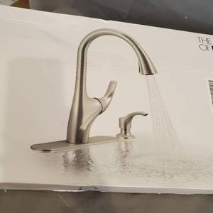 lot 3551 image: TRIELLE R18594-SD-VS PULL DOWN KITCHEN FAUCET WITH LOTION SOAP DISPENSER