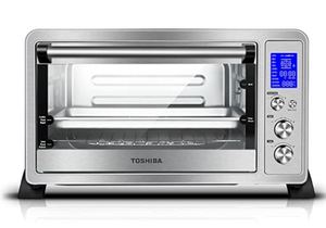 lot 813 image: TOSHIBA DIGITAL TOASTER OVEN STAINLESS STEEL WITH CONVECTION COOKING AND 9 FUNCTIONS