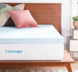 lot 3518 image: LINENSPA 3 Inch Gel Infused Memory Foam Twin Mattress Topper