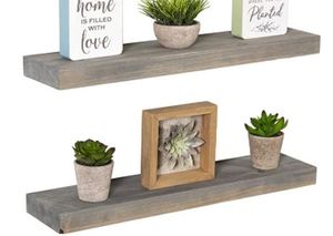 lot 3561 image: IMPERATIVE DECOR FLOATING WALL SHELVES GREY