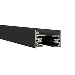 lot 48724 image: WAC Lighting LT8-BK 120V 8 Foot L Track with Mounting Hardware and Two End Caps, Single Circuit, Black