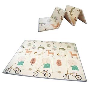 lot 48735 image: Baby Folding mat Play mat Extra Large Foam playmat Crawl mat Reversible Waterproof Portable Double Sides Kids Baby Toddler Outdoor or Indoor Use Non Toxic, Colorful (70x78.8x0.6inch)