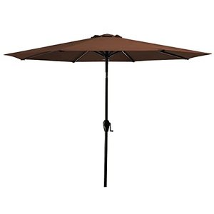 lot 48765 image: MEWAY 9ft Patio Umbrella Outdoor Umbrella Patio Table Umbrella Garden Umbrella with Tilt and Crank for Commercial Event Market, Garden, Deck,Backyard,Pool and Patio Table (9 ft, brown)