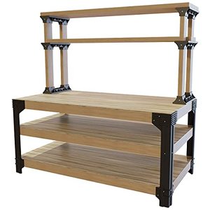 lot 48771 image: 2x4basics 90164MI Custom Work Bench and Shelving Storage System, Black