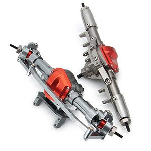 lot 48792 image: CNC Aluminum Front & Rear Axle Set for 110 RC Crawler Axial SCX10 Heavy Duty Version (Titanium)