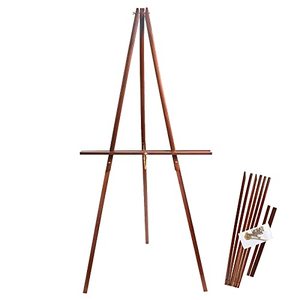 lot 48797 image: CONDA 64 Wooden Tripod Display Floor Easel, A-Frame Easel Stand with Adjustable Tray, Display Artist Easel for Paintings, Drawings, Signs, Framed Photos(Brown)