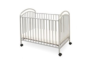 lot 48801 image: LA Baby Classic Arched Compact Size Metal Non-Folding Crib, Pewter