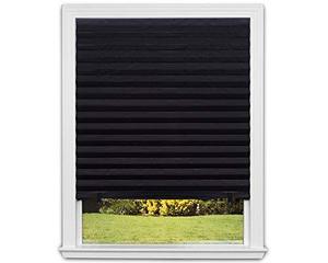lot 48816 image: Redi Shade Inc 1817205 Blackout Pleated Paper Shade, 48 in x 72 in, 6 pack, Black