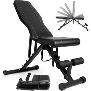lot 48834 image: INTEY Adjustable Weight Bench, Foldable Workout Bench for Home Gym Full Body Workout, Flat Decline Inclide Adjustable Utility Bench for Weight Lifting