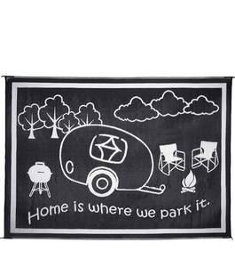 lot 48842 image: Stylish Camping RH8111 BlackWhite 8 x 11 RV Home Mat, 1 Pack