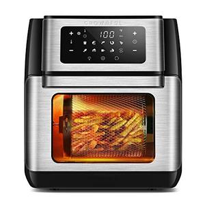 lot 48843 image: CROWNFUL Air Fryer, 10-in-1 Air Fryer Toaster Oven, 10.6 Quart, Convection Roaster with Rotisserie & Dehydrator, Digital LCD Touch Screen, Accessories and Recipe Included