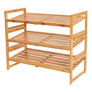 lot 3429 image: Bamboo 3 Tier Shoe Rack