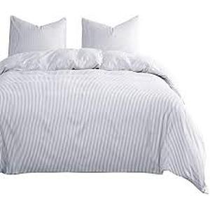 lot 3490 image: Microfiber Asymmetrical Striped Comforter Set