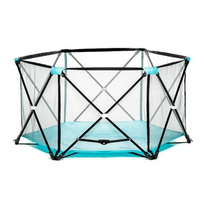 lot 37033 image: Regalo My Play� Portable Playard Indoor and Outdoor with Carry Case and Washable, Aqua, 6-Panel