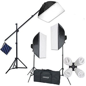 lot 37052 image: StudioFX H9004SB2 2400 Watt Large Photography Softbox Continuous Photo Lighting Kit 16 x 24  Boom Arm Hairlight with Sandbag H9004SB2 by Kaezi - Retails for $134.99