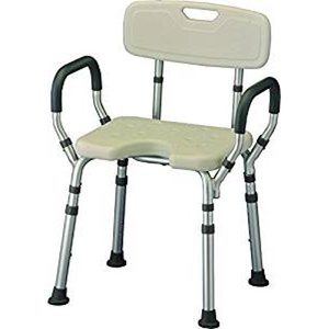 lot 37061 image: NOVA Medical Products Bath Seat with Arms & U-Shaped Cutout, White - Retails for $67.85