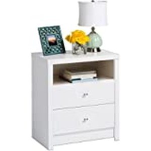 lot 37064 image: Prepac Calla Tall 2-Drawer Nightstand - Retails for $128.02