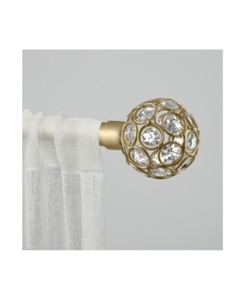 lot 37072 image: Exclusive Home Rings 1 Window Curtain Rod and Finial Set, Adjustable 66-120 - Retails for $45.99