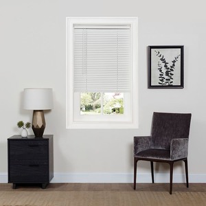 lot 37094 image: Achim Home Furnishings DSG234WH06 Cordless GII Deluxe Sundown 1 Room Darkening Mini Blind, 34 x 64, White