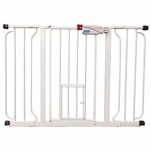 lot 37105 image: Carlson Extra Wide Walk Through Dog Gate with Door, Pressure Mount Kit & Wall Mount Kit - Retails for $54.95