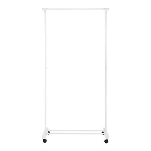 lot 37110 image: Whitmor Adjustable Rolling Garment Rack, White - Retails for $44.99