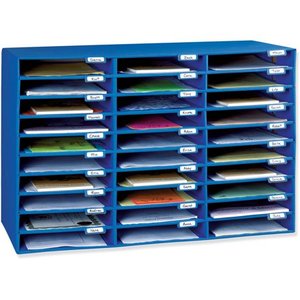 lot 37131 image: Classroom Keepers 30 Slot Mailbox, Blue, 21H x 31.63W x 12.75D Piece - Retails for $52.11