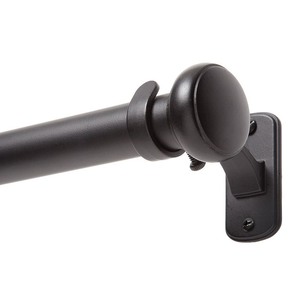 lot 37165 image: Kenney Weaver Outdoor Window Curtain Rod, 72-144, Black - Retails for $29.52