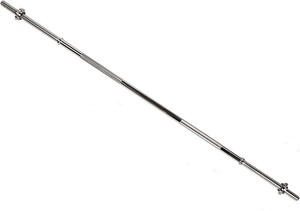lot 37125 image: BalanceFrom 1-Inch Diameter Threaded Chrome Barbell with Lock Collars, 60-Inch - Retails for $39.99