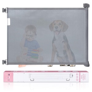lot 37132 image: Babepai Retractable Baby Gate Door Indooroutdoor Extra Wide 52 W 34 H, Grey - Retails for $57.99