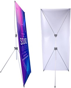 lot 37006 image: Adjustable X Banner Stand Fits Any Banner Size Width 23 to 32 and Height 63 to 78