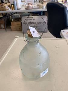 lot 19 image: Big Catcher Glass Syrup Glass Jug Bottle with Cork Lid
