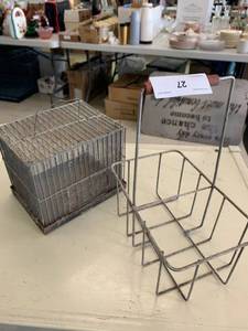 lot 27 image: Antique Basket & Bird Cage