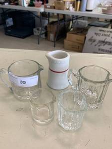 lot 35 image: Glass Creamers & Toothpick Holders