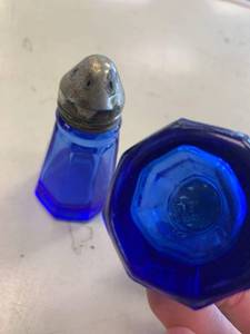 lot 99 image: Cobalt Blue Salt and Pepper Shakers