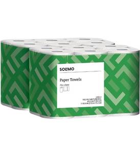 lot 11741 image: Amazon Brand - Solimo Basic Flex-Sheets Paper Towels, 12 Value Rolls, White