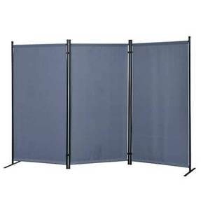 lot 11762 image: Proman Products Galaxy Indoor Outdoor 3-panel Room Divider - Grey