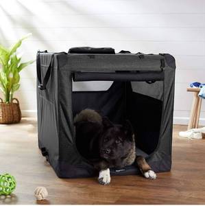 lot 11764 image: Amazon Basics Folding Portable Soft Pet Dog Crate Carrier Kennel, 41.9 x 30.9 x 30.7 inches