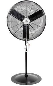 lot 11765 image: iLIVING 30 Pedestal Outdoor Oscillating Fan with Misting kit - Shop, Greenhouse, Patio - 120V 1.8A 8400 CFM