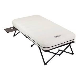 lot 11786 image: Coleman Twin Airbed Folding Cot with Side Table and 4D Battery Pump