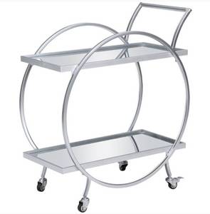 lot 11814 image: FirsTime and Co. Silver Mirrored Odessa Bar Cart