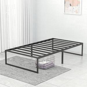 lot 11866 image: Molblly 14 Twin Bed Frame Heavy Duty Steel Slat Anti-Slip Support Easy Assembly Frame Bed  Underbed Storage Space Noise Free No Box Spring Needed Non-Slip Design Black Twin Size Bed Frames