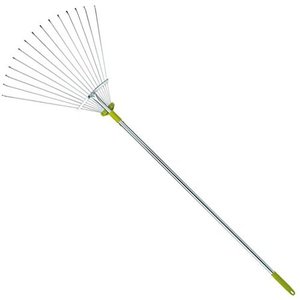 lot 11876 image: 63 Inch Adjustable Garden Leaf Rake - Expanding Rake - Expandable Head From 7 Inch to 22 Inch