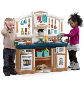 lot 11896 image: Step2 Fun with Friends Kids Play Kitchen, TanBlue