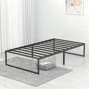 lot 11897 image: Molblly 14 Twin Bed Frame Heavy Duty Steel Slat Anti-Slip Support Easy Assembly Frame Bed  Underbed Storage Space Noise Free No Box Spring Needed Non-Slip Design Black Twin Size Bed Frames