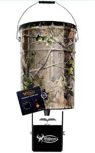 lot 11917 image: Wildgame Innovations Pail Feeder, Real Tree Camo Steel, 50-Lbs