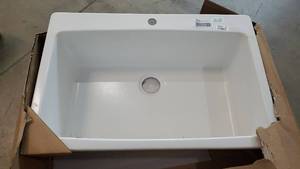 lot 11926 image: PlasticAcrylic White Kitchen Sink, 32  21, 9 Deep