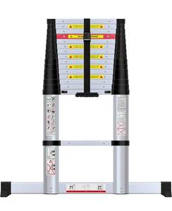 lot 11955 image: WolfWise 15.5FT Aluminum Telescoping Ladder with Stabilizer, Telescopic Extension Ladder 330 Pounds Capacity