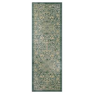 lot 5476 image: 2x6 Scroll Tufted Runner Green - Maples