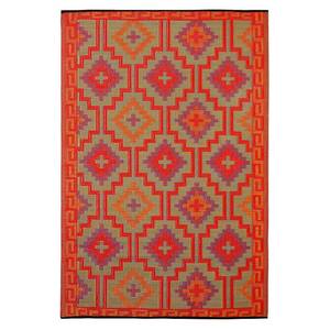 lot 5488 image: Fab Habitat Outdoor Rug (5 x 8) - Lhasa OrangeViolet